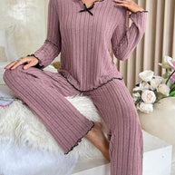 Damen Schlafanzug im eleganten Rippdesign WW