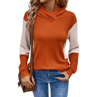 Damen Hoodie mit modernem V-Ausschnitt und strukturierter Ärmelgestaltung WW