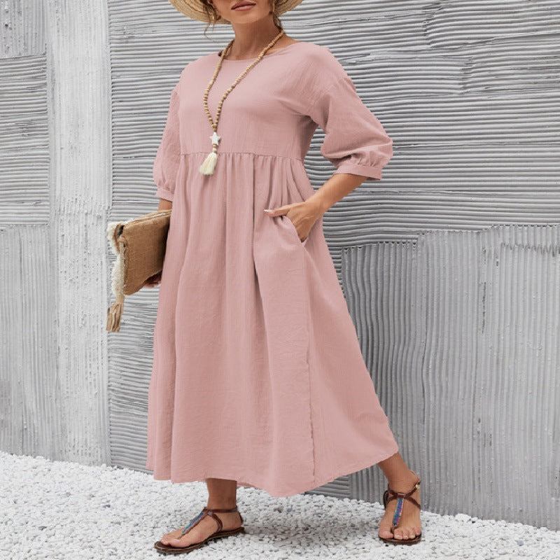 Damen Maxikleid mit lässigem Schnitt und voluminösen Ärmeln WW