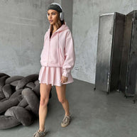 Damen Sportives Hoodie und Rock Set WW