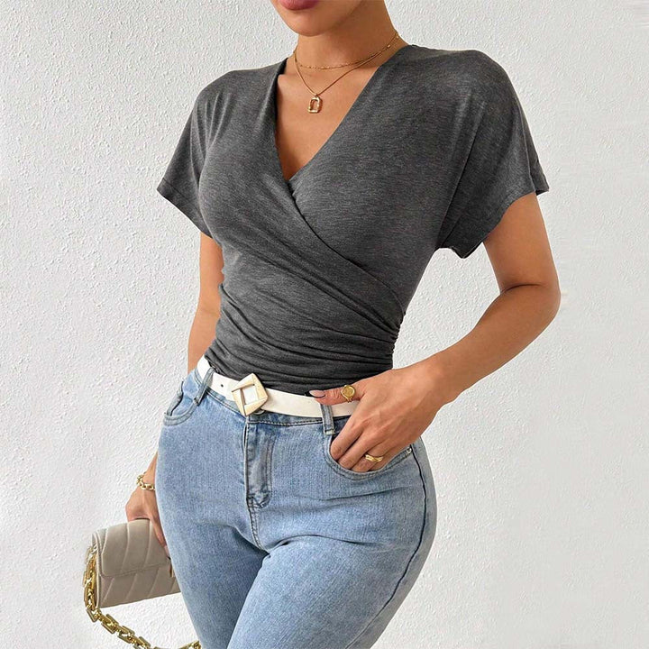 Damen Wickeloberteil mit raffinierten Raffungseffekten W&W Mode