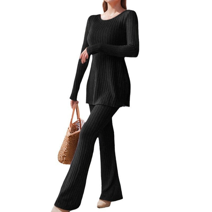 Damen lässiges Strick-Set mit weitem Bein und harmonischem Schnitt W&W Mode