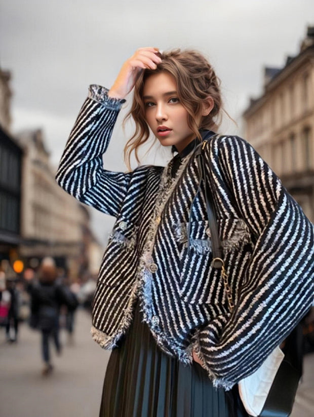 Damen Strickjacke mit dekorativen Knöpfen und weichem Textil WW