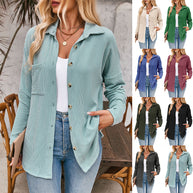 Damen lässige Strickjacke mit Knopfleiste WW