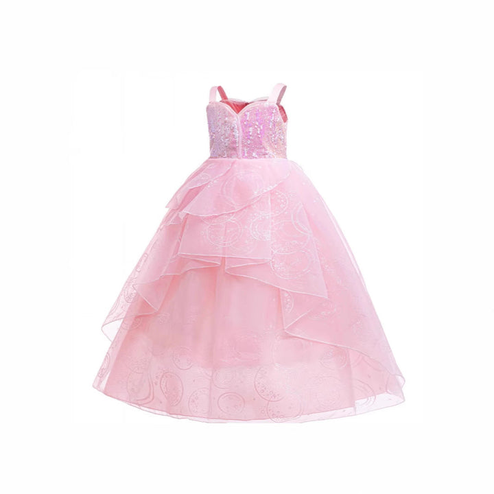 Glinda Cosplay Kleid – Rosa Prinzessinnenballkleid für Mädchen (Hochzeit, Bühne) W&W Mode