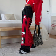 Damen Sportliche Baggy-Hose mit kreativen Cut-Outs und lässigem Stil WW