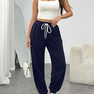Damen Bequeme Sporthose mit elastischem Bund und Kordelzug WW
