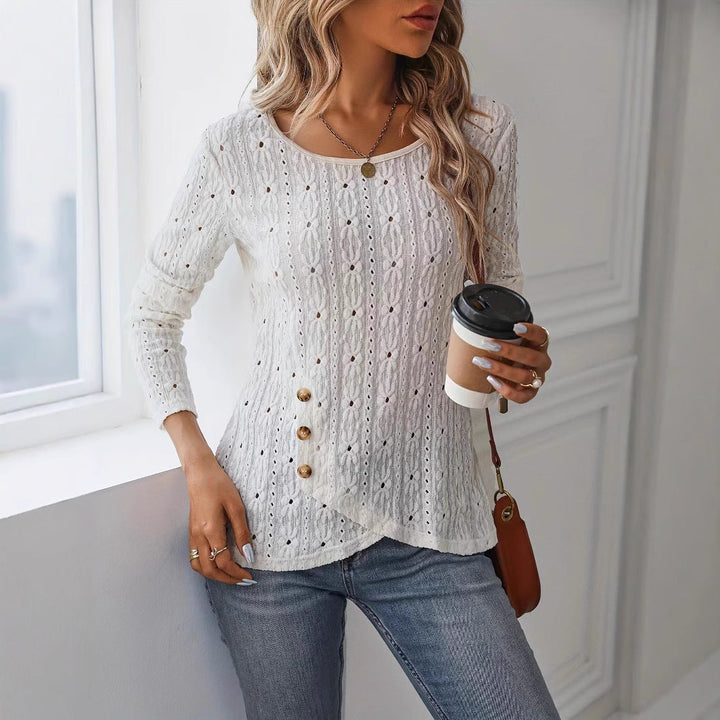 W&W Mode | Langarm Strickjacquard Knopfoberteil
