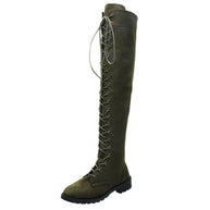 Damen Overknee-Stiefel mit raffinierter Schnürung und robustem Profil W&W
