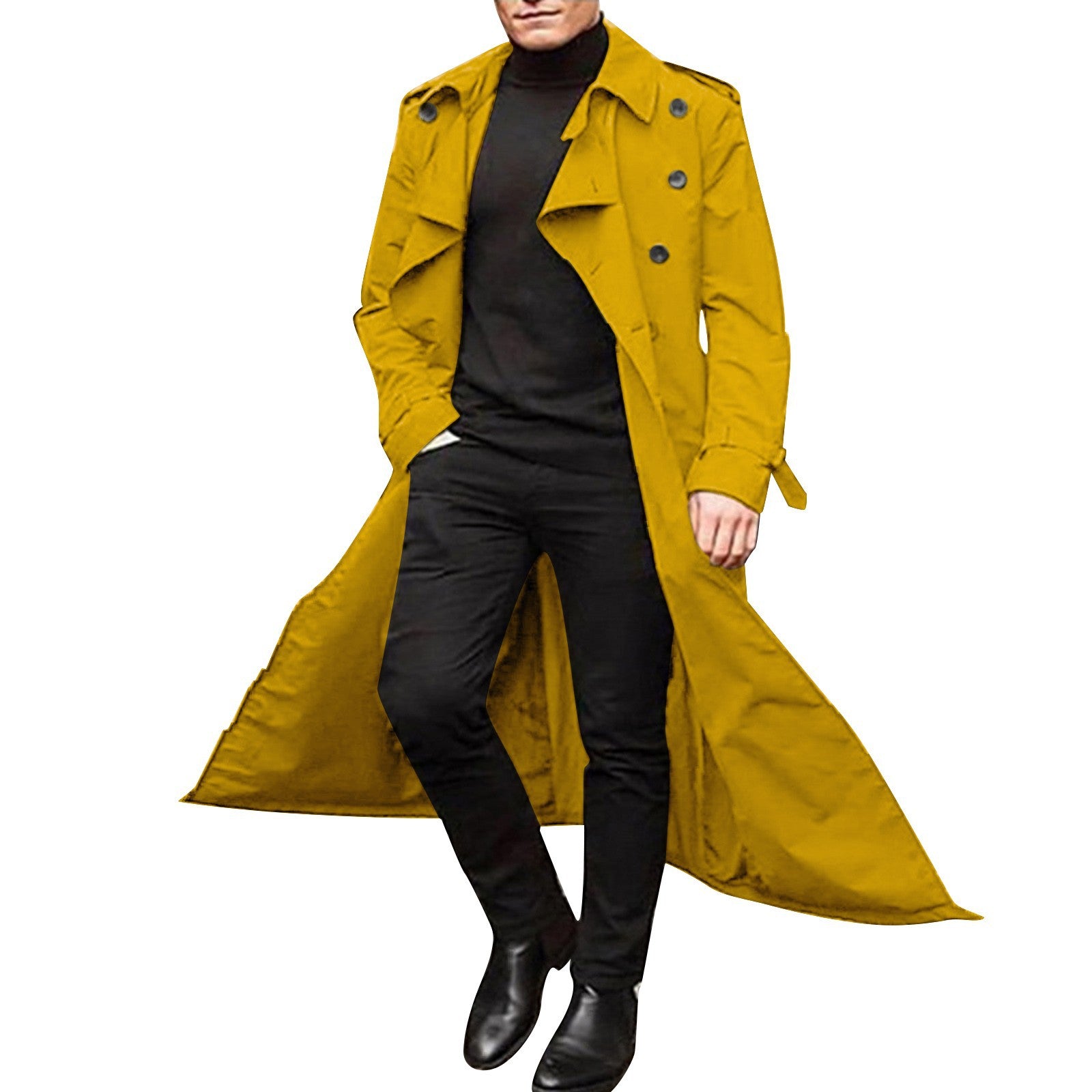 Herren Trenchcoat mit doppelter Knopfleiste und urbanem Design WW