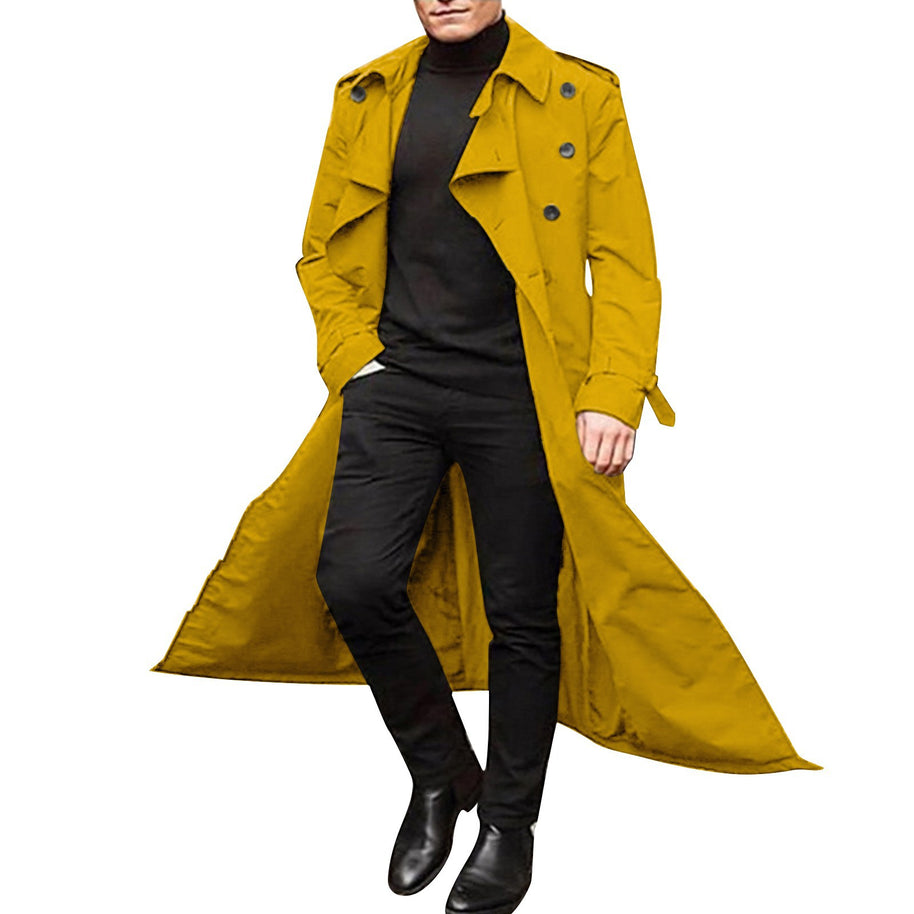 Herren Trenchcoat mit doppelter Knopfleiste und urbanem Design WW