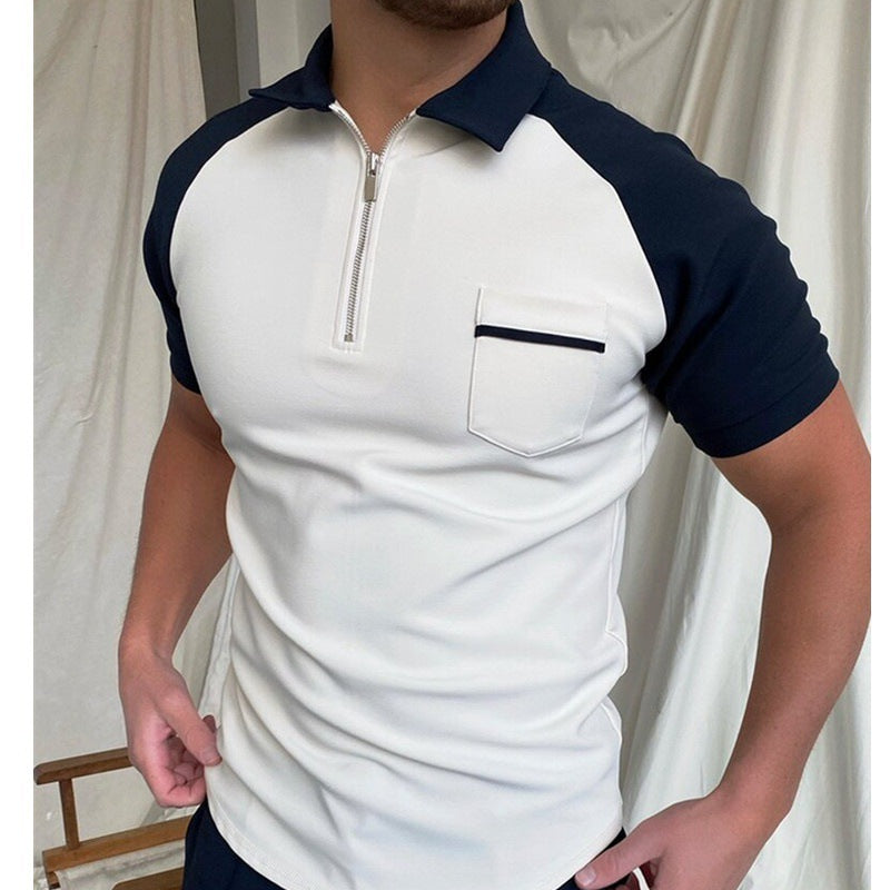 Herren Poloshirt mit modernem Stehkragen, praktischer Brusttasche und hochwertigem YKK-Reißverschluss WW