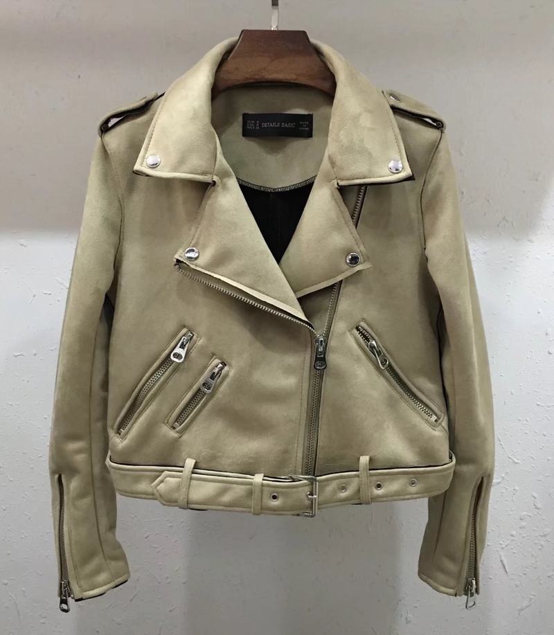 Damen Bikerjacke aus hochwertigem Wildlederimitat mit asymmetrischem Reißverschluss WW