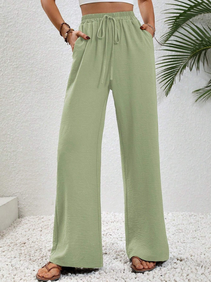 Damen Weite Freizeit-Hosen mit elastischem Bund und praktischen Seitentaschen WW