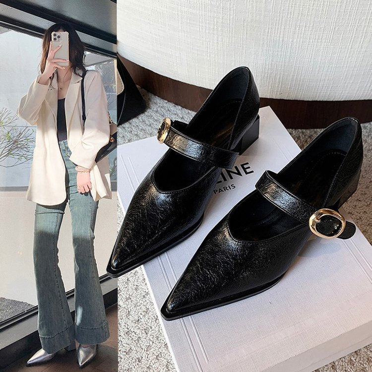 Damen Elegante Mary Jane Schuhe mit modischem Blockabsatz und verstellbarem Riemen W&W