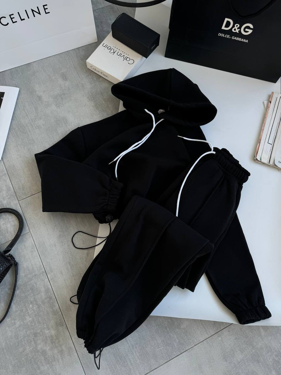 Damen sportliches und bequemes Hoodie-Set mit Gummizug WW