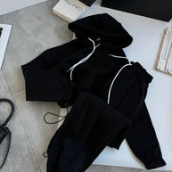 Damen sportliches und bequemes Hoodie-Set mit Gummizug WW