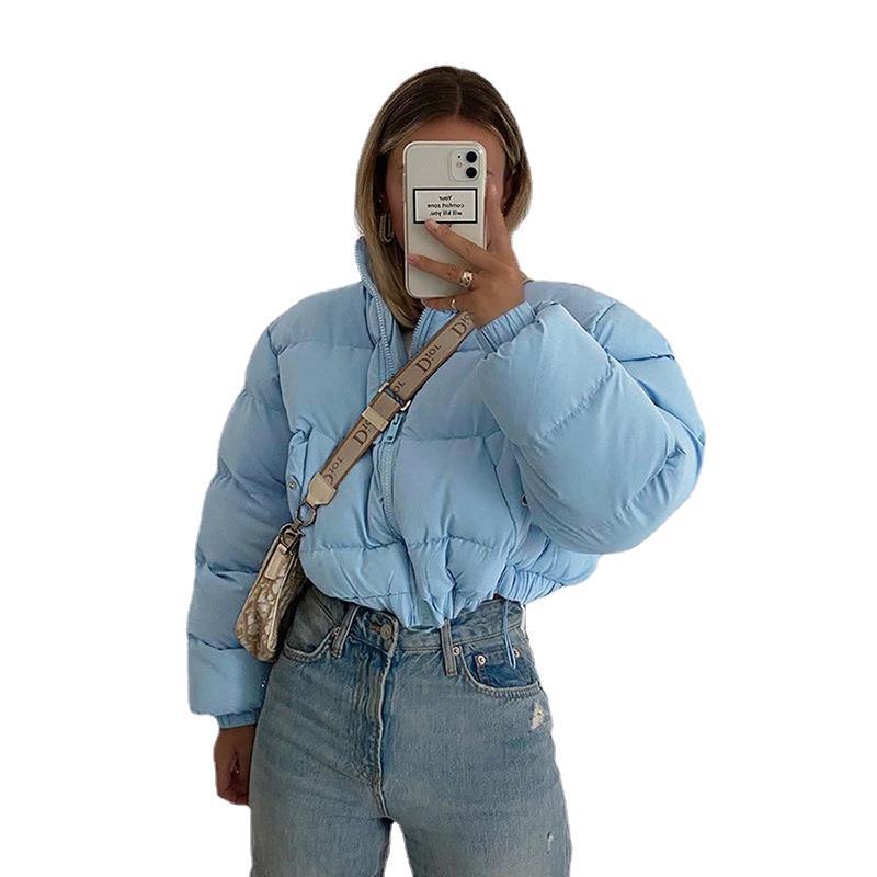 Damen Steppjacke mit hohem Kragen und kürzerem Schnitt WW