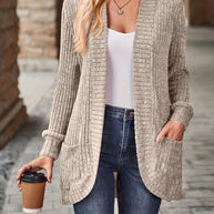 Damen Strickjacke mit strukturiertem Design und praktischen Taschen WW
