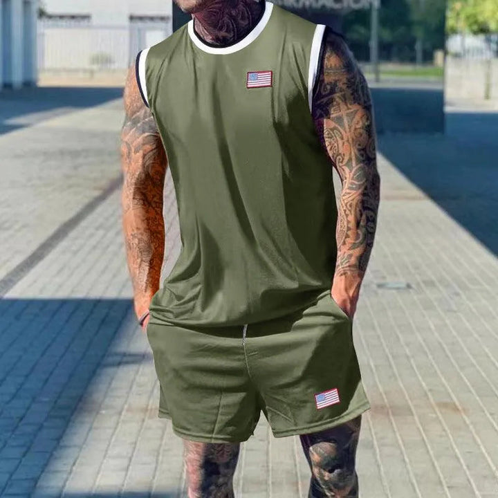 W&W Mode | Set von lässigen Sportshorts und Kurzarmshirts für Herren