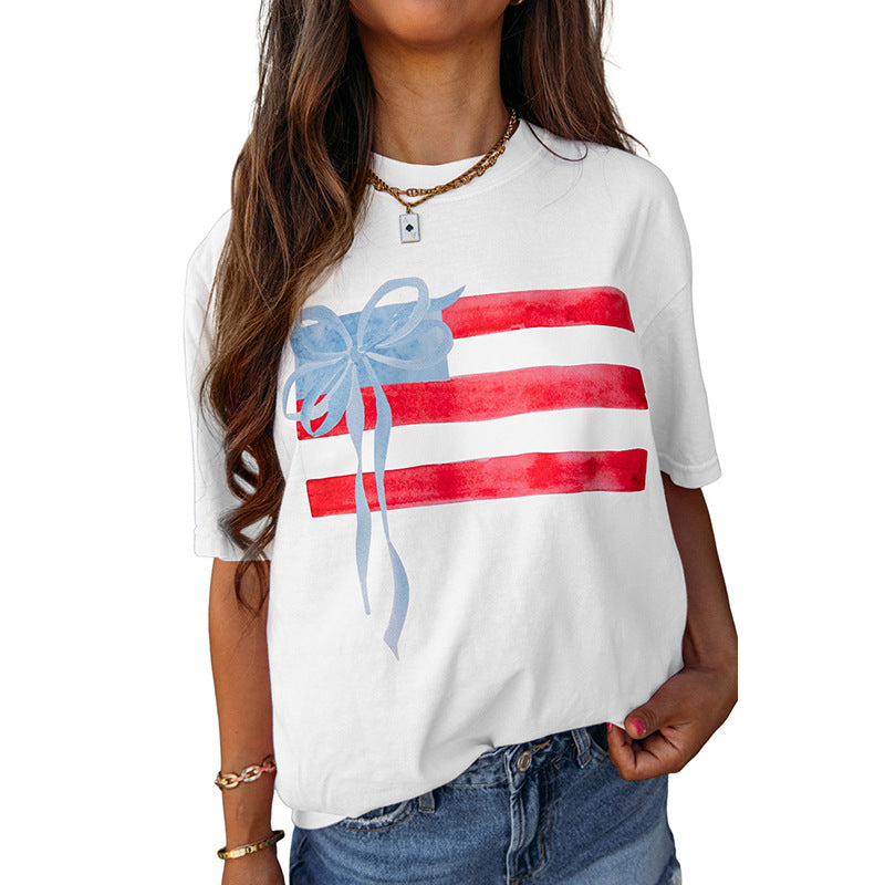 Damen T-Shirt mit künstlerischem Flaggenmotiv WW