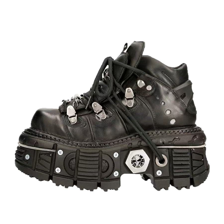 Damen Stabile High-Top Stiefel mit robuster Gummisohle WW