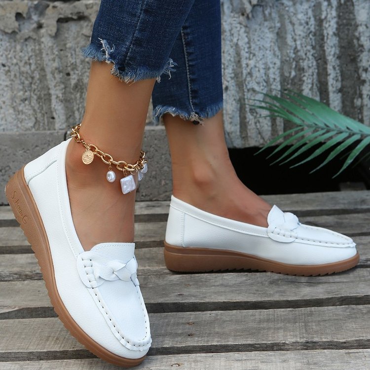 Damen Mokassins mit stilvoller Schleifenapplikation und rutschfester Sohle W&W Mode