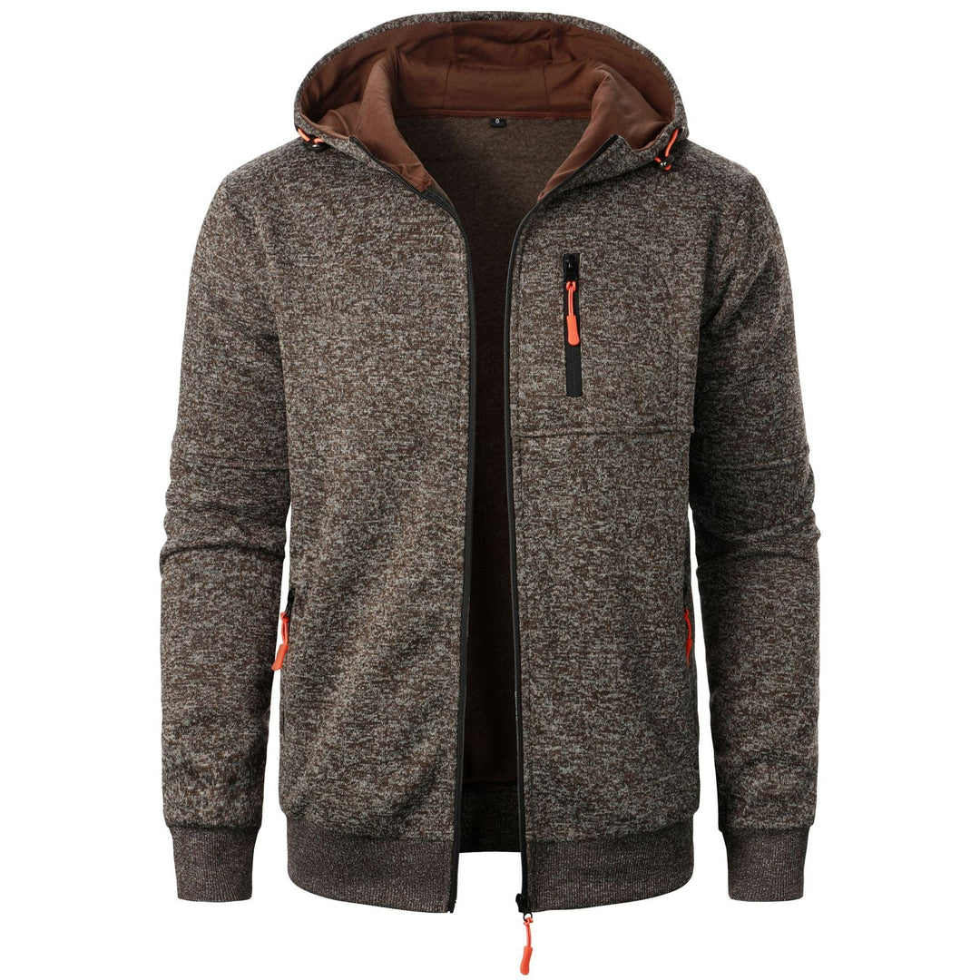 W&W Mode | Herren Gemusterte Zip Kapuzenpulli