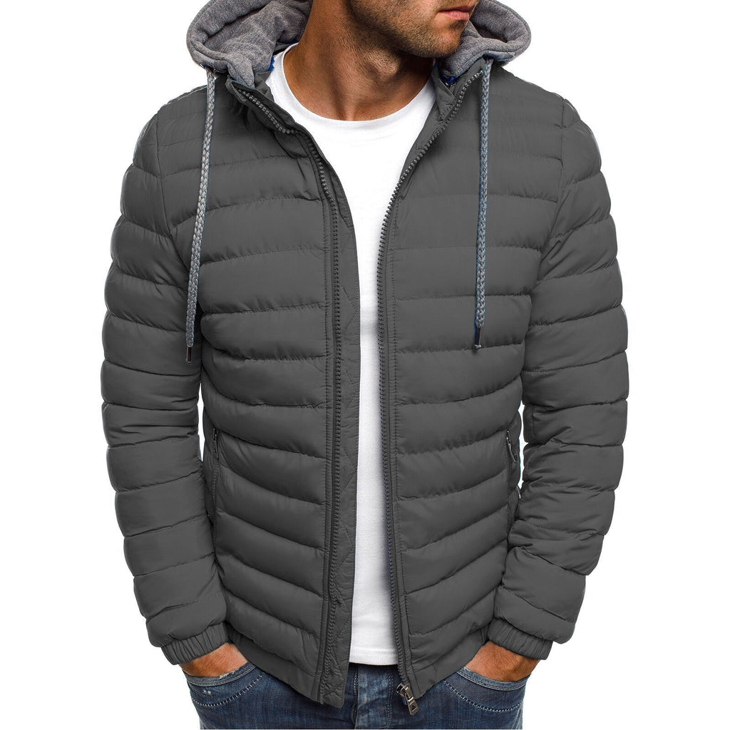 Herren Leichte Steppjacke mit abnehmbarer Kapuze und weichem Innenfutter WW