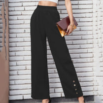 Damen Weite Culotte mit modischen Knopfdetails WW