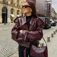 Damen Bikerjacke aus hochwertigem Kunstleder mit asymmetrischem Reißverschluss WW