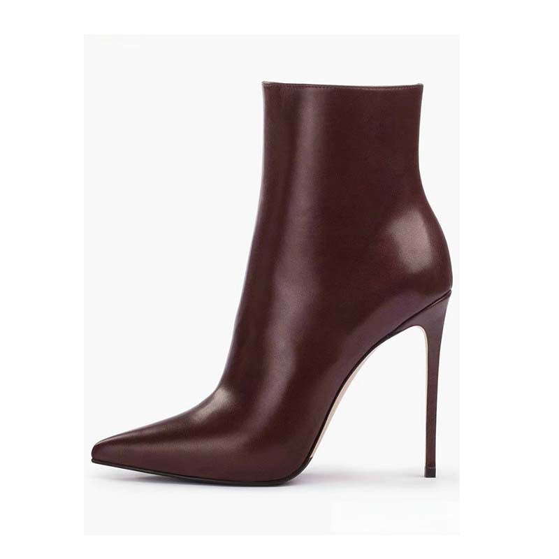 Damen Spitz-Zehn Stiletto Stiefeletten mit skulptiertem Absatzdesign WW