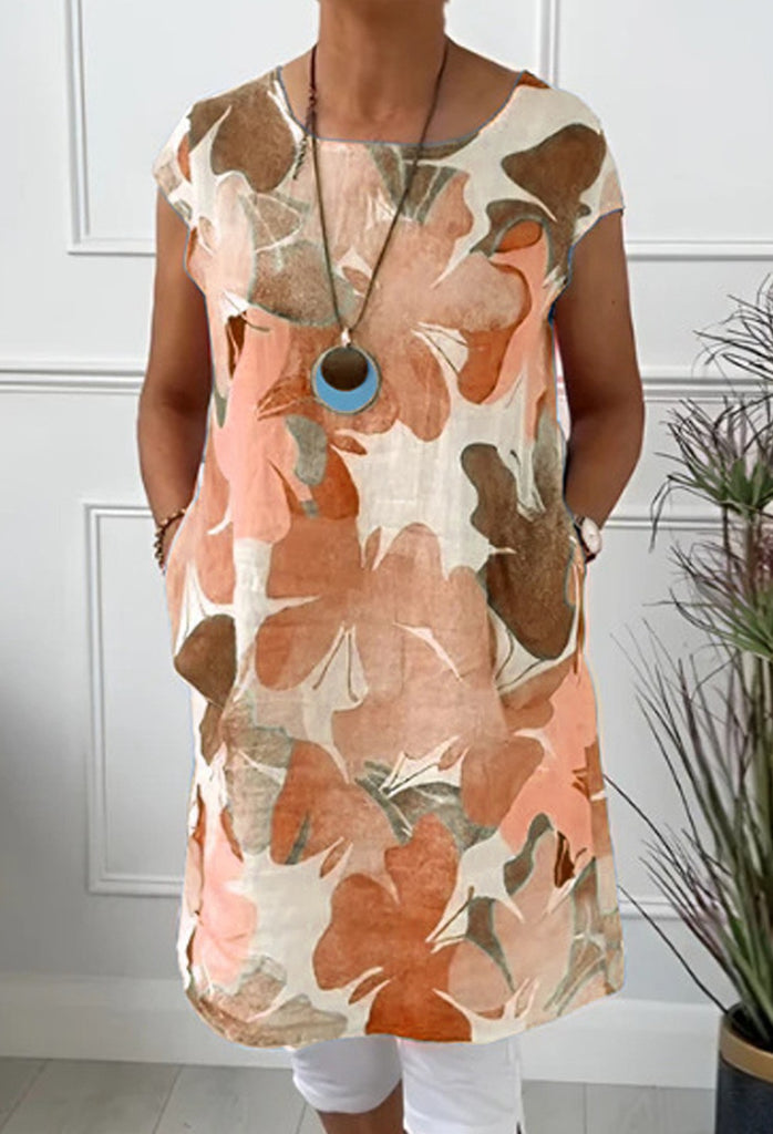 Damen Strandkleid mit floralem Design und praktischen Eingrifftaschen WW