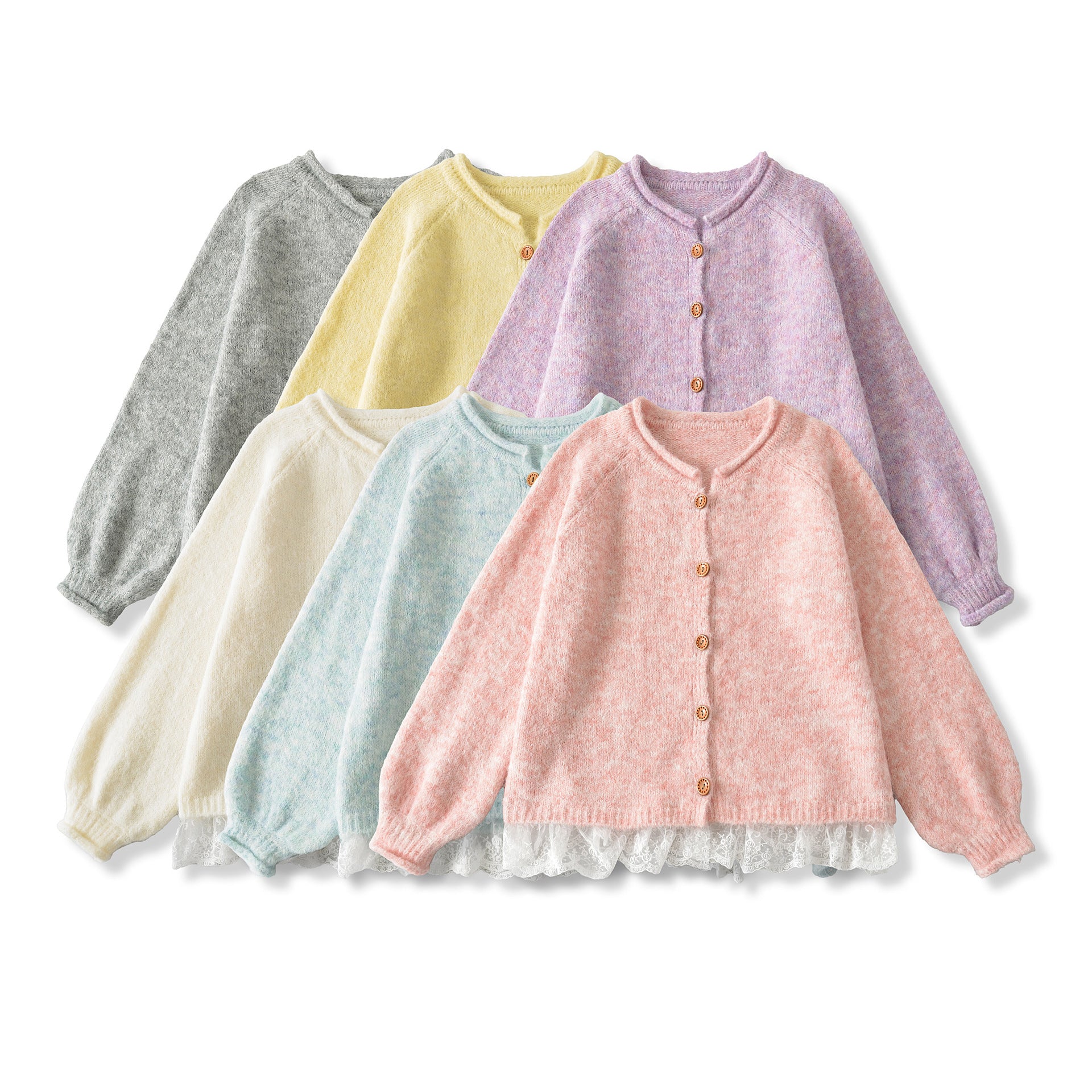 Damen Strickjacke mit elegante Spitzenverzierung WW