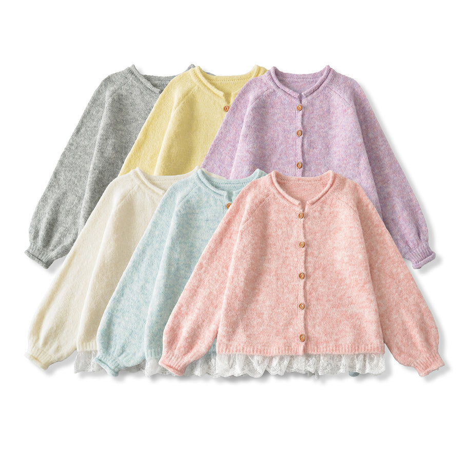 Damen Strickjacke mit elegante Spitzenverzierung WW