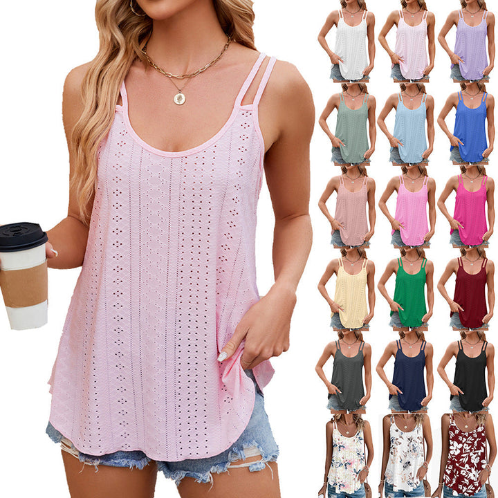 W&W Mode | Unifarbene Rundhals Ärmellose Camisole Top