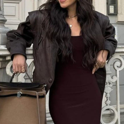 Damen Bikerjacke aus Kunstleder WW