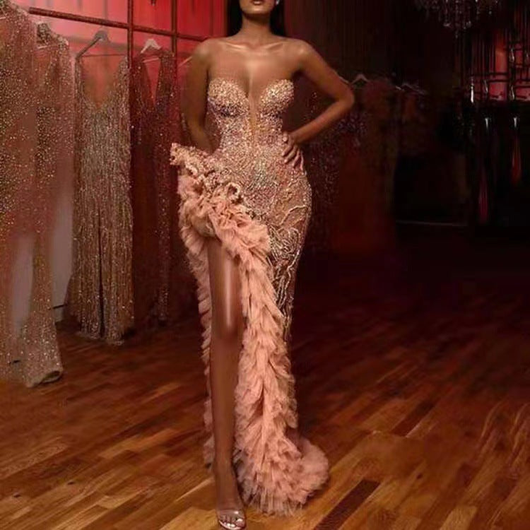 WW | Gold Silhouette Temperament Pendel Paillettenkleid