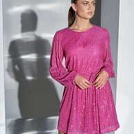 WW | Urlaubsfestmode Pailletten Taillengürtel Kleid