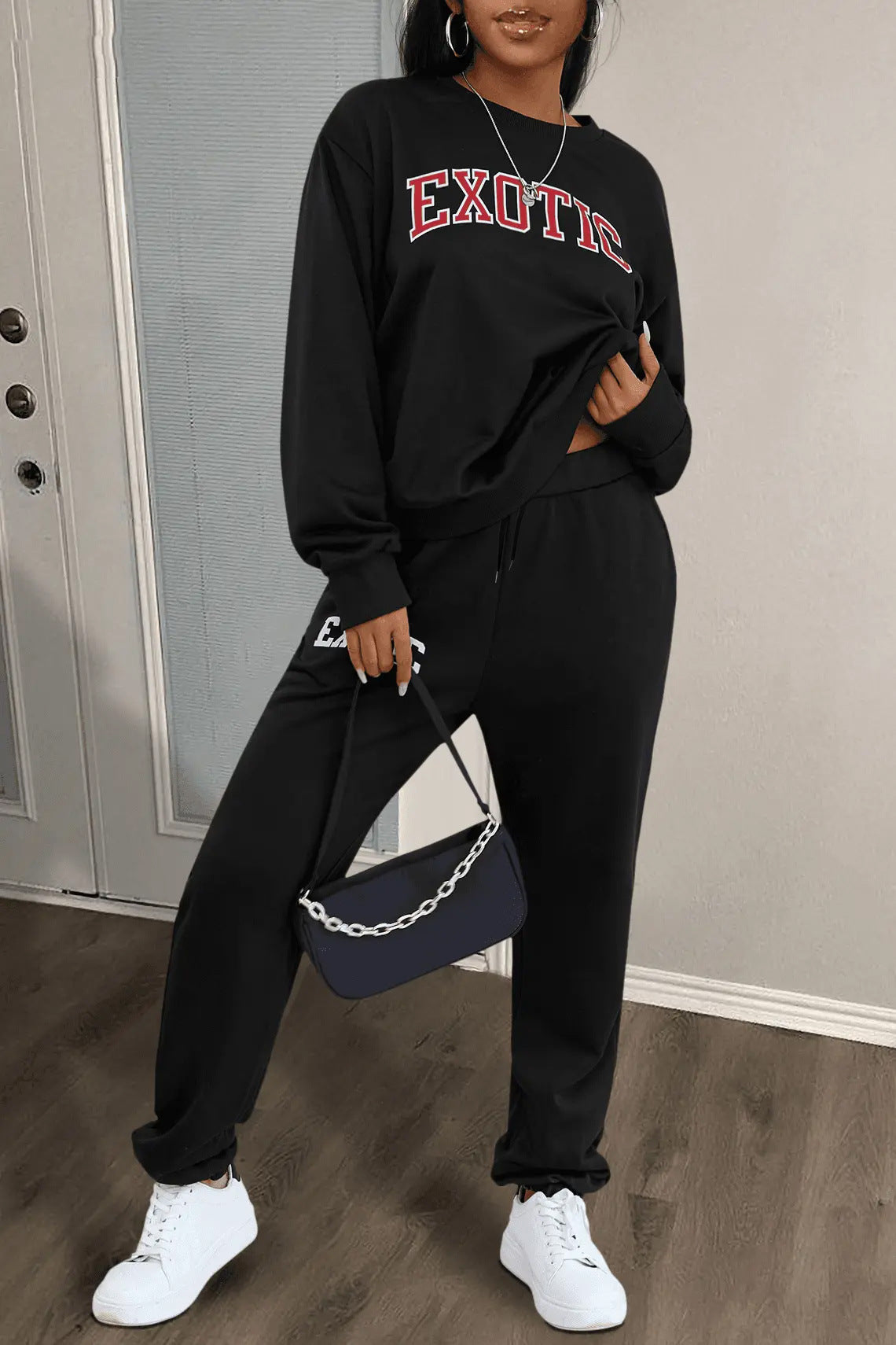 Damen Sportliches Sweatshirt und Jogginghose Set WW