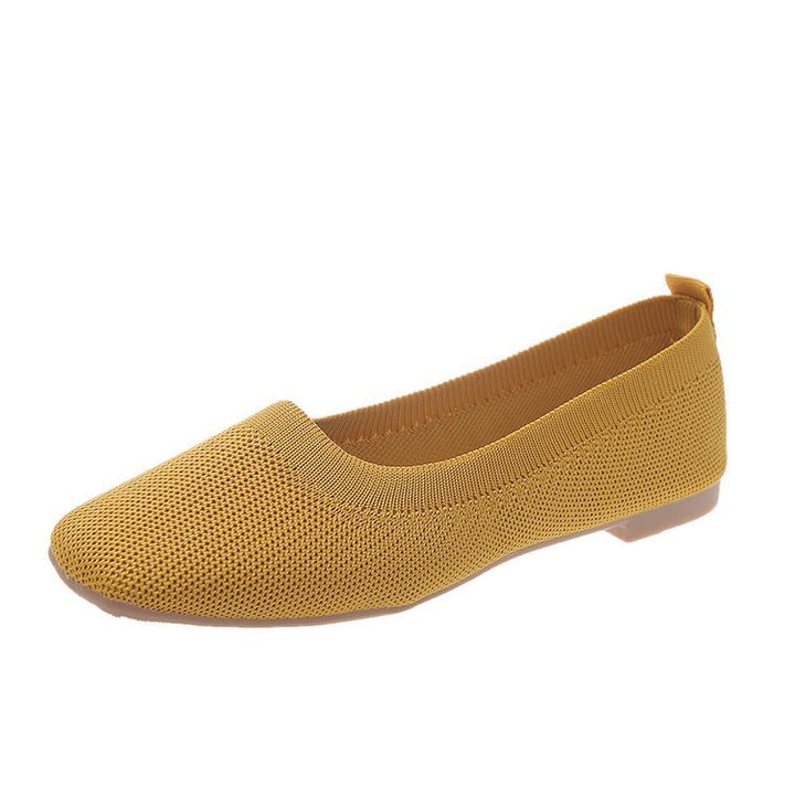 Damen Bequeme Slip-On Ballerinas mit atmungsaktiver Obermaterialstruktur W&W Mode