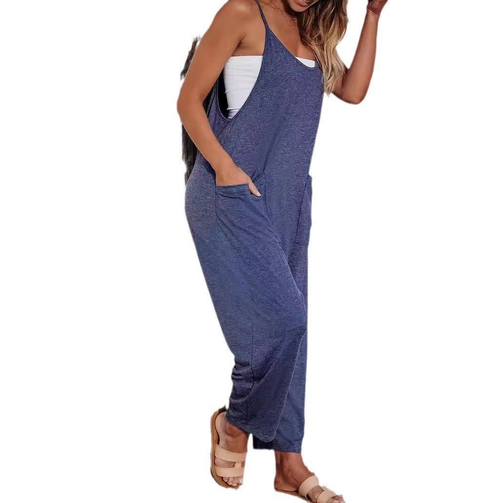 Damen Bequemer Strampelanzug mit Taschen WW
