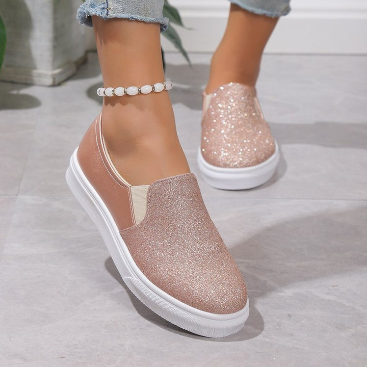 Damen Glitzer-Slip-On Sneakers W&W Mode