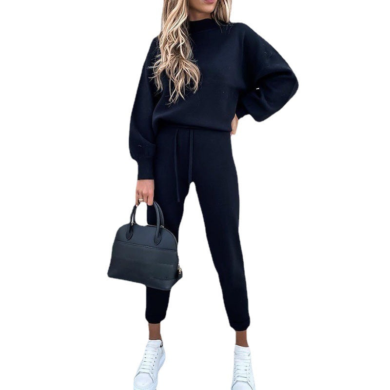 Damen Freizeitleggings mit hoch gezogenem Taillenbund und lässigem Sweater WW