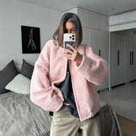 Damen bequeme Fleecejacke im Kurzschnitt WW