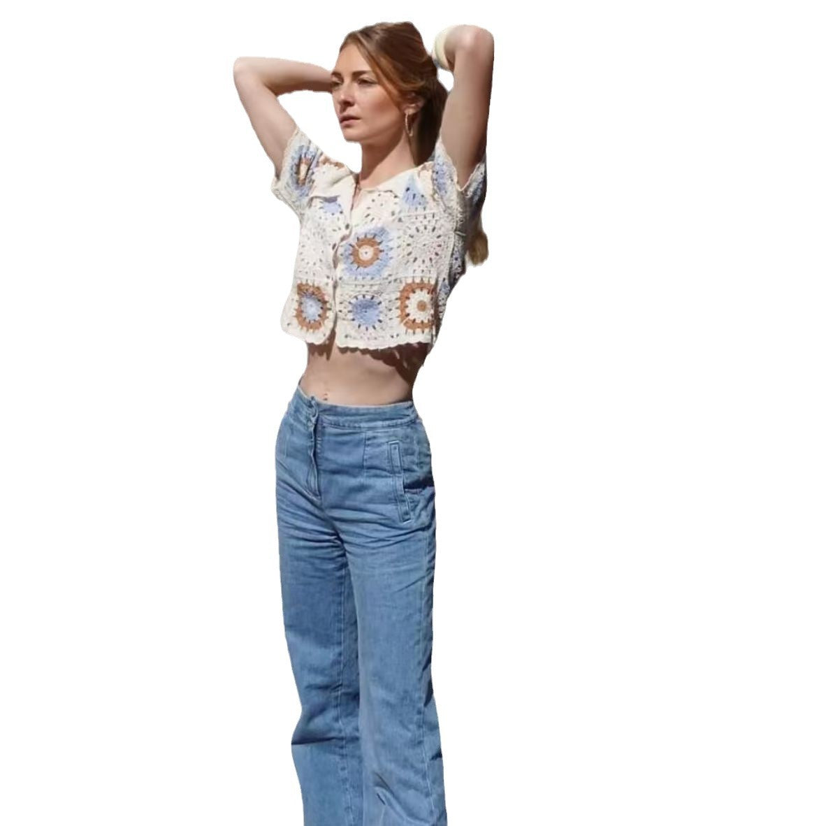 Damen Strickjacke im einzigartigen Granny-Quadrat-Muster WW