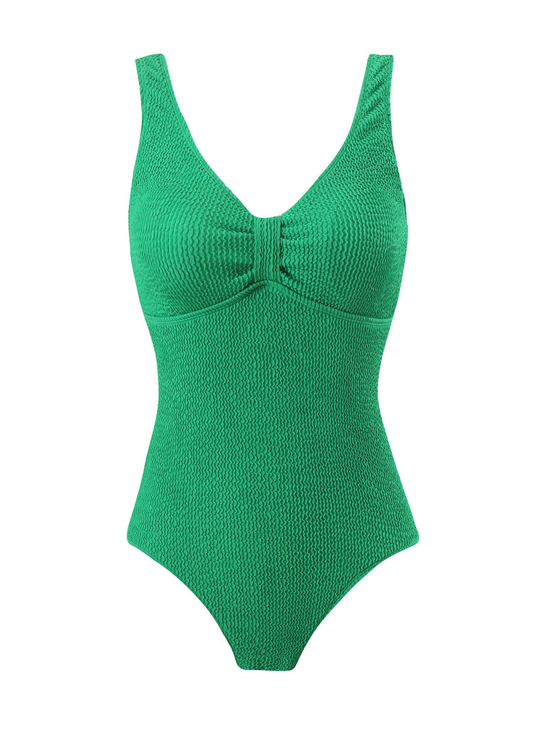 Damen Einteiler Badeanzug mit strukturierter Textur und elegantem Schnitt WW
