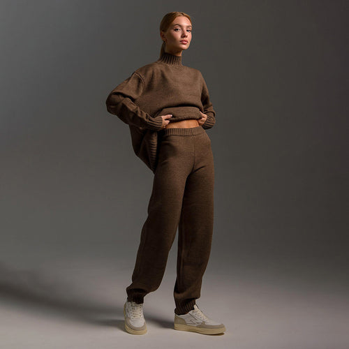 Damen Steckpullover und lässige Freizeithose Set WW