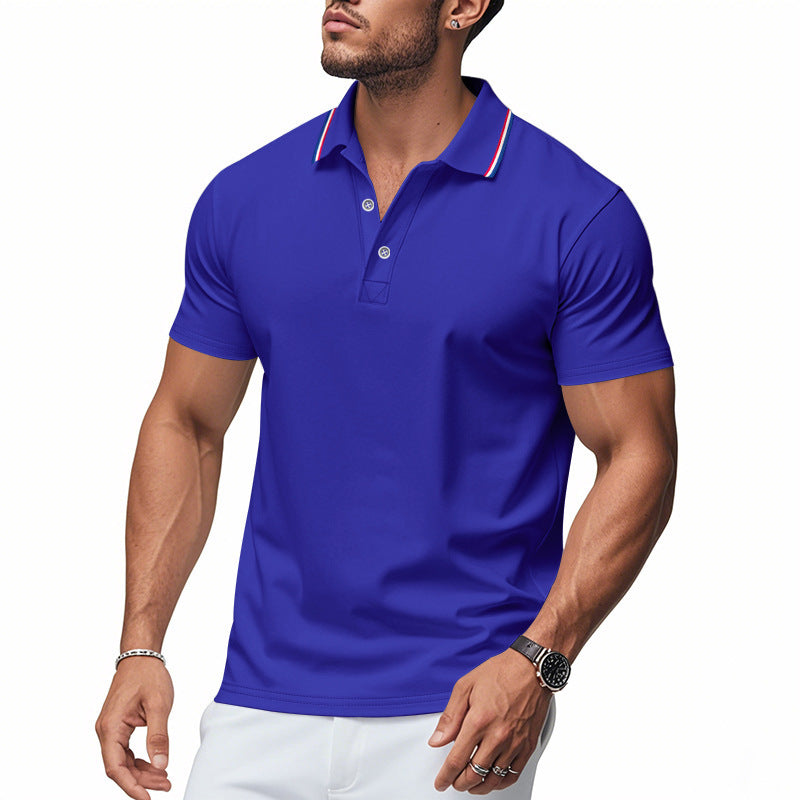 Herren modisches Poloshirt mit kontrastierendem Kragen und atmungsaktivem Material WW
