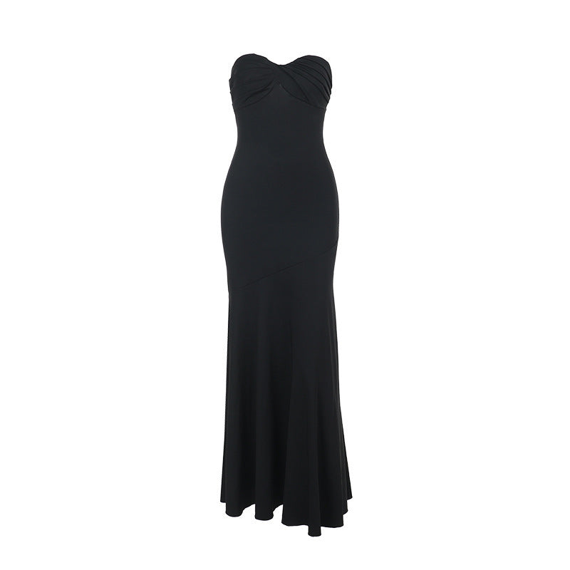 Damen Elegantes trägerloses Maxikleid mit fließendem Schnitt und kurvenbetontem Design W&W Mode